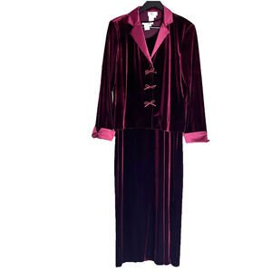 VTG Coldwater Creek Velvet Maxi Dress Set 12 Whimsigoth Victorian Satin Jacket